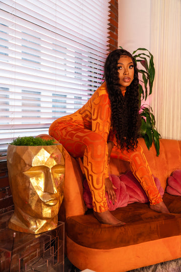 Orange sunset jumpsuit